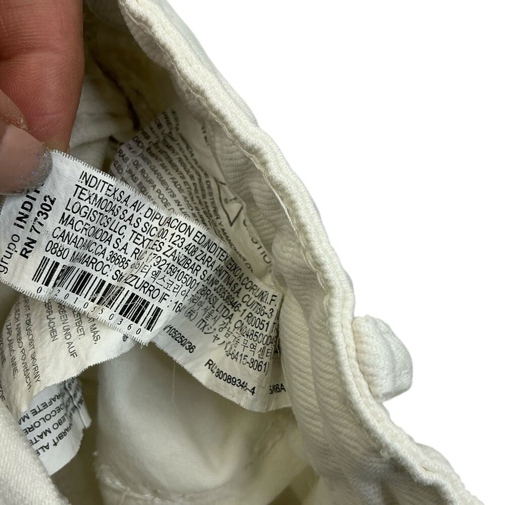 Zara Cut Off Shorts Womens Beach Casual Size 4 White - Picture 12 of 13